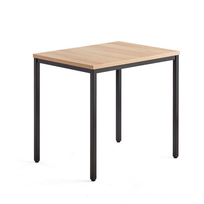 Biurko MODULUS, 4 nogi, 800x600 mm, czarna rama, dąb
