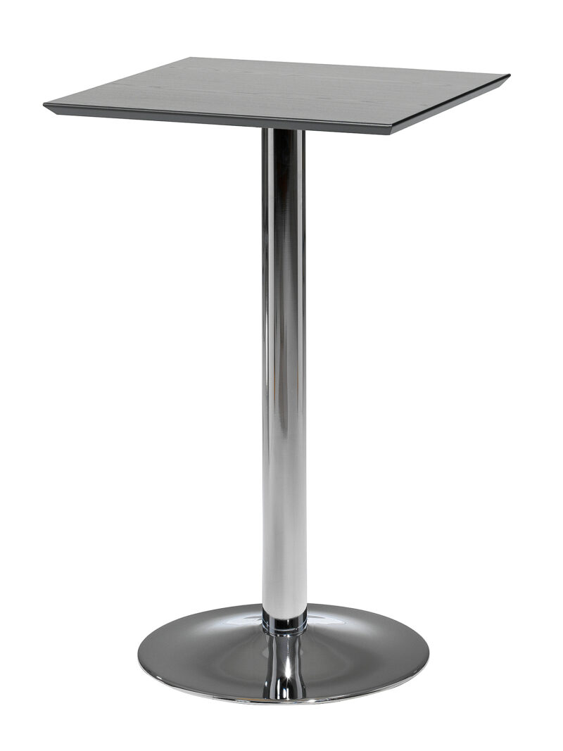 Stół barowy BIANCA, 700x700x1125 mm, czarny, chrom