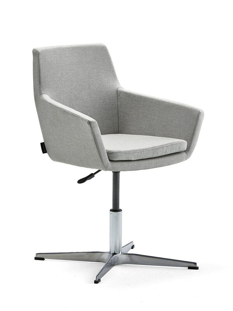 Krzesło konferencyjne FAIRFIELD, polerowane aluminium, srebrnoszary