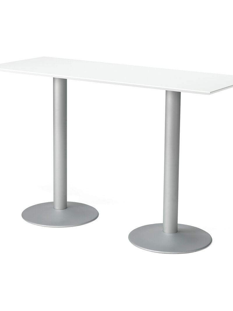 Stół barowy BIANCA, 1800x700x1125 mm, biały, szary