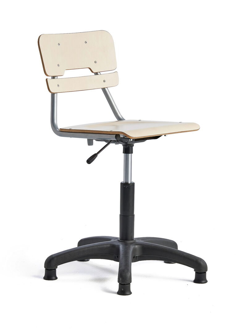 Krzesło LEGERE z regulacją wysokości, mniejsze siedzisko, na ślizgaczach, 430-550 mm, brzoza
