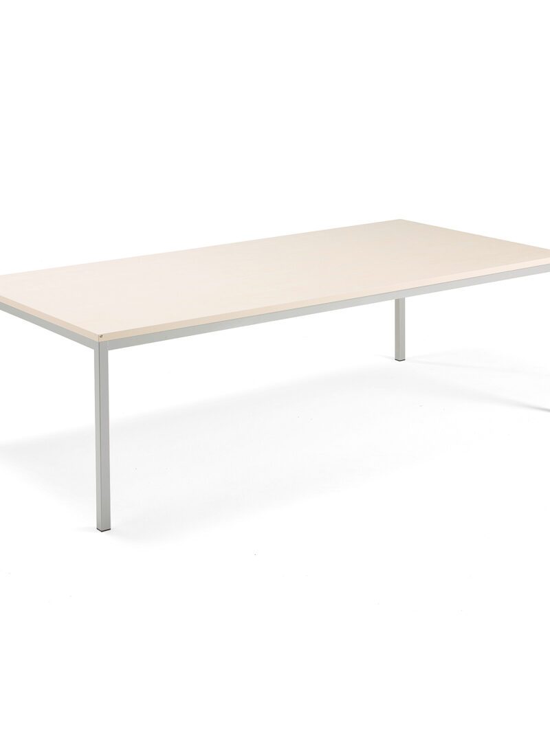 Stół konferencyjny MODULUS, 2400x1200 mm, rama 4 nogi, srebrny, brzoza