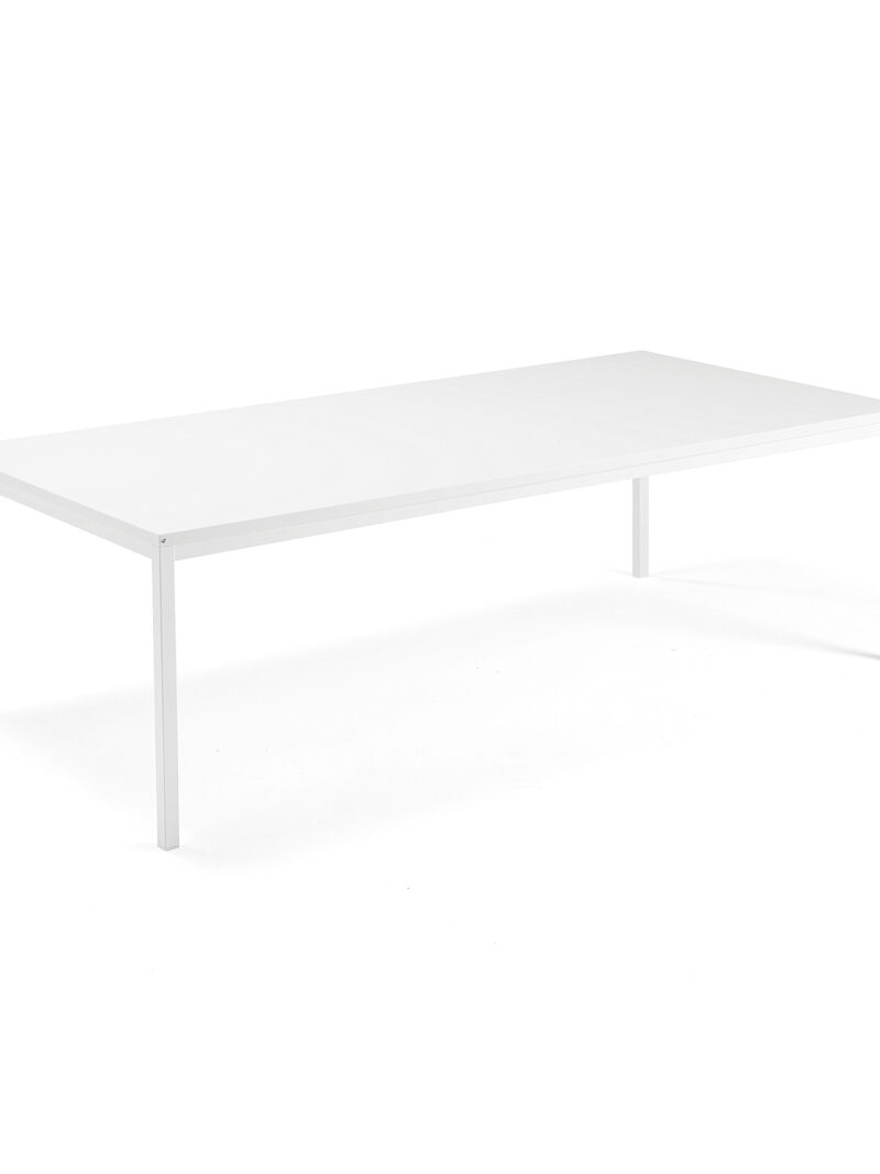 Stół konferencyjny MODULUS, 2400x1200 mm, rama 4 nogi, biały, biały