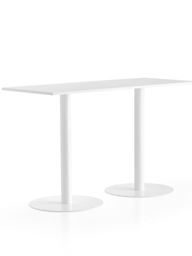 Stół barowy ALVA, 1800x800x1100 mm, biały, biały