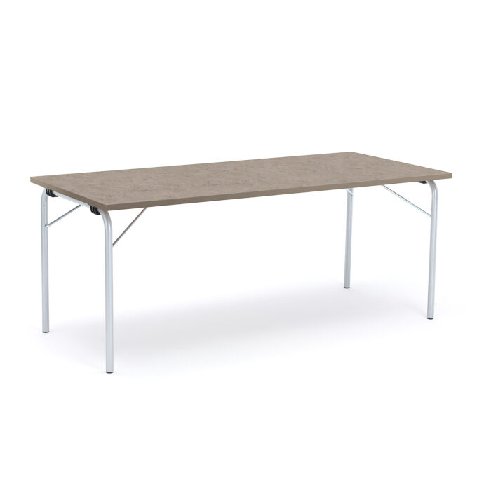 Stół składany NICKE, 1800x800x720 mm, linoleum szary, srebrny