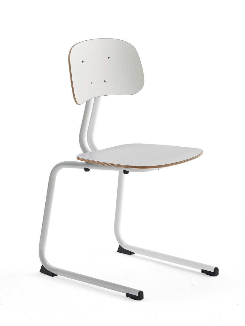 Krzesło szkolne YNGVE, płozy, biały, biały, 460 mm