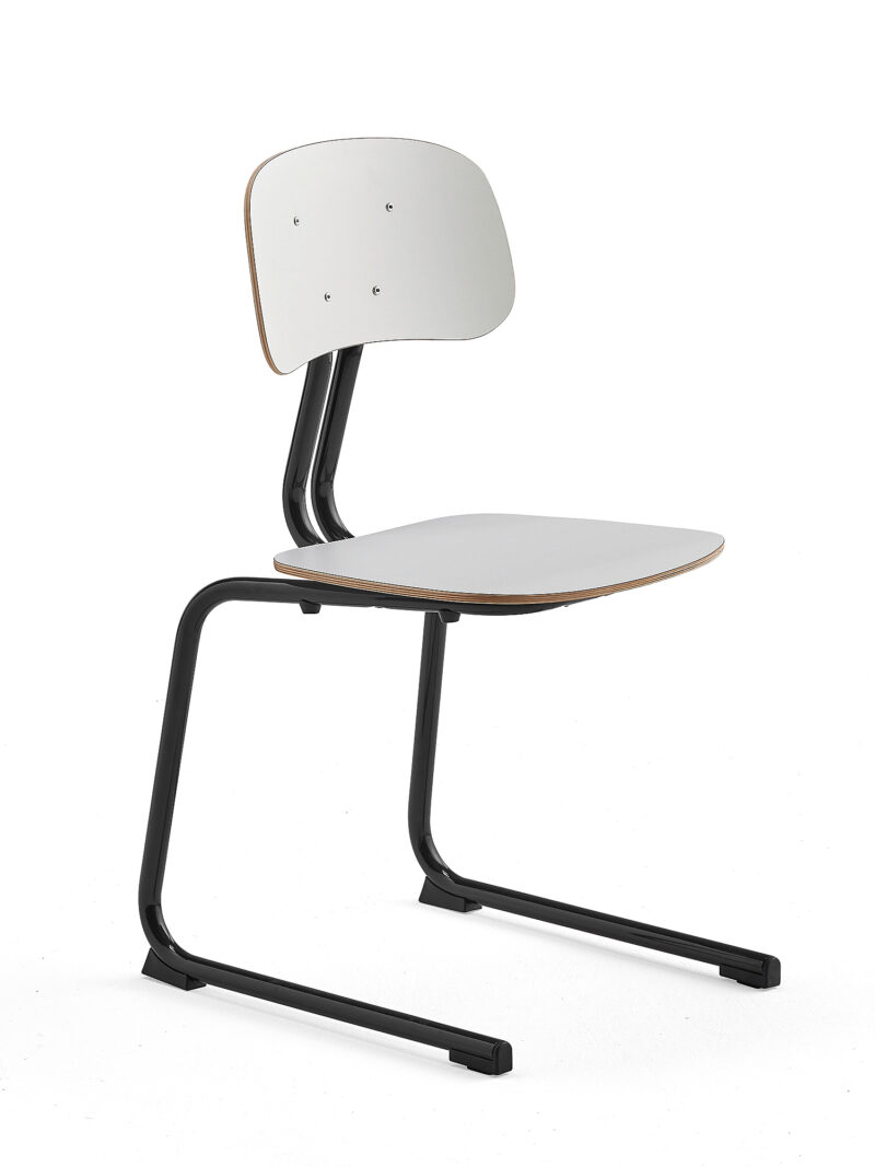 Krzesło szkolne YNGVE, płozy, antracyt, biały, 460 mm