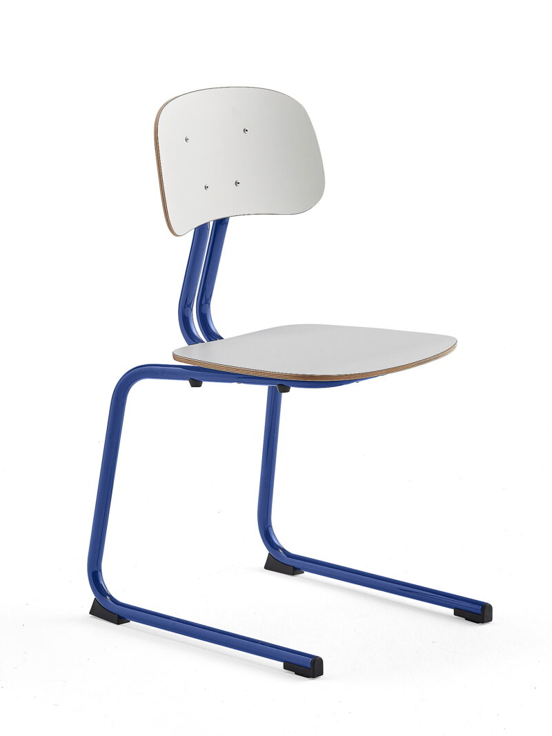 Krzesło szkolne YNGVE, płozy, kobaltowy, biały, 460 mm