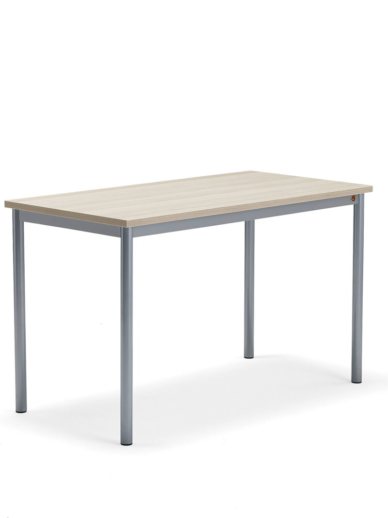 Biurko BORÅS PLUS, 1200x600x720 mm, popielaty laminat, szary aluminium