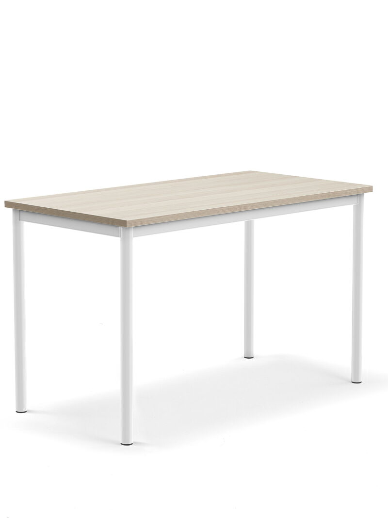 Biurko BORÅS PLUS, 1200x600x720 mm, popielaty laminat, biały