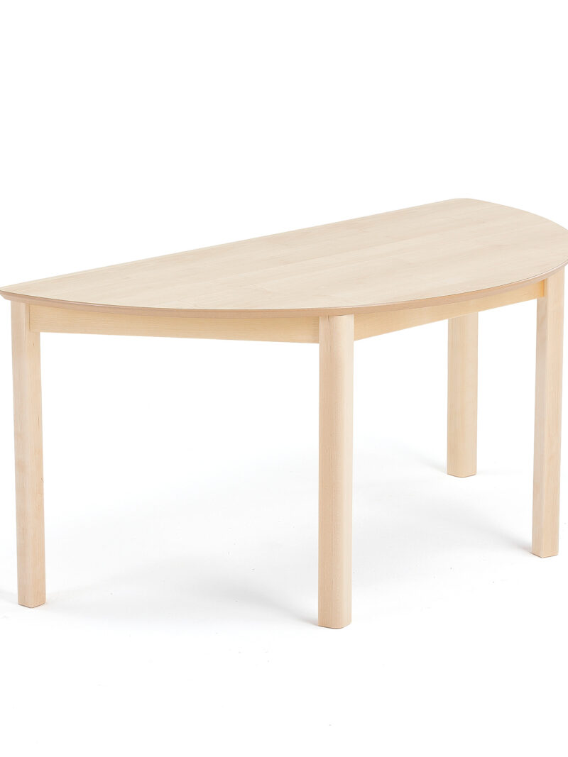Stół dla dzieci ZET, półokrągły, 1200x600x550 mm, brzoza