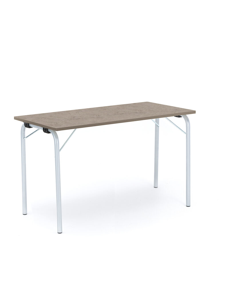 Stół składany NICKE, 1200x500x720 mm, linoleum szary, galwanizowany
