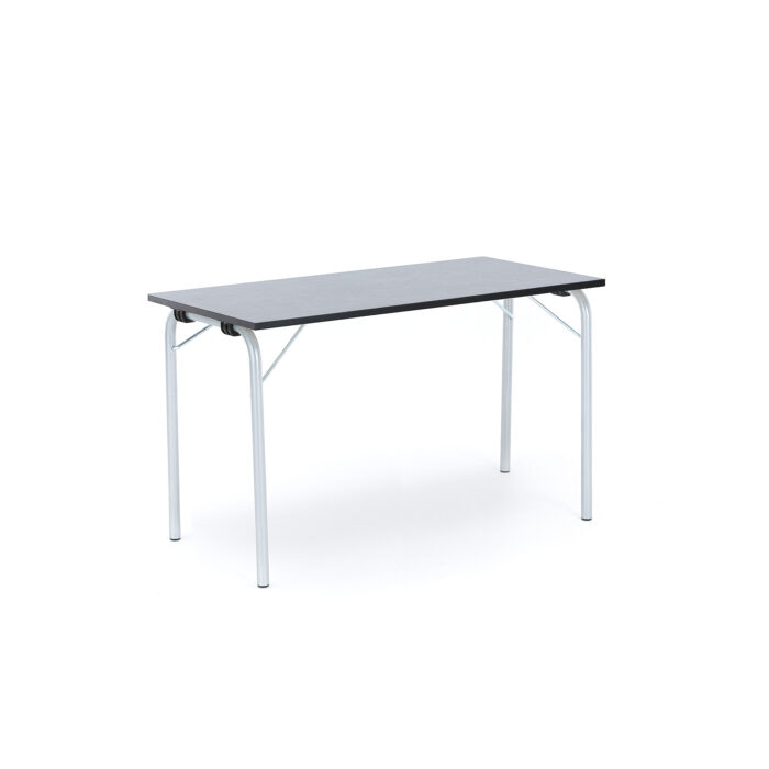 Stół składany NICKE, 1200x500x720 mm, linoleum ciemnoszary, galwanizowany