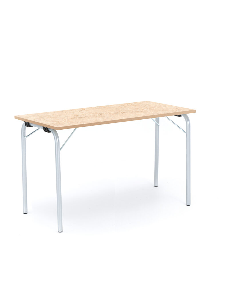 Stół składany NICKE, 1200x500x720 mm, linoleum beż, galwanizowany