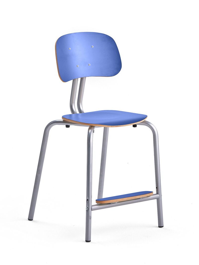 Krzesło szkolne YNGVE, 4 nogi, srebrny, granatowy, 520 mm