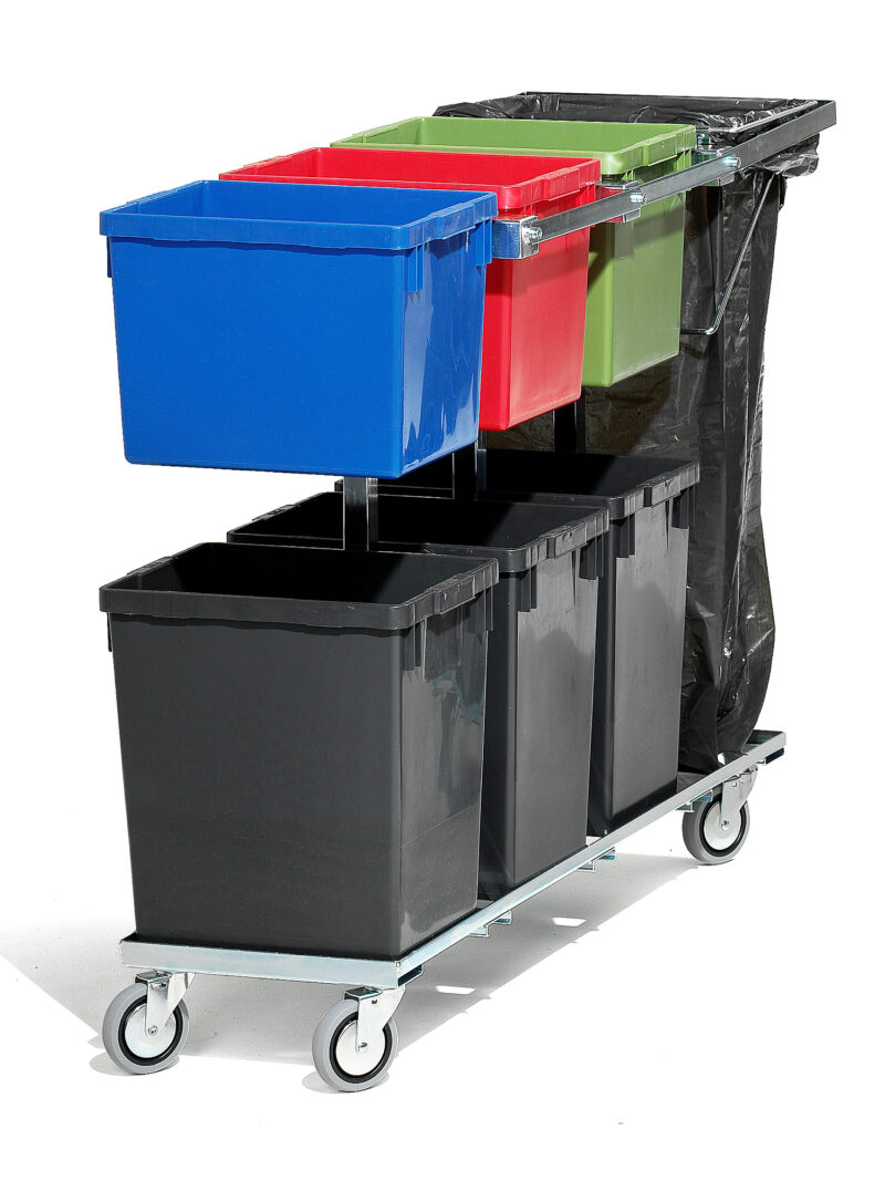 Wózek do recyklingu, z uchwytami, 1200x400x800-1000 mm