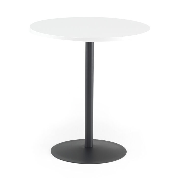 Stół do kawiarni ASTRID, Ø 700 mm, laminat, biały, czarny
