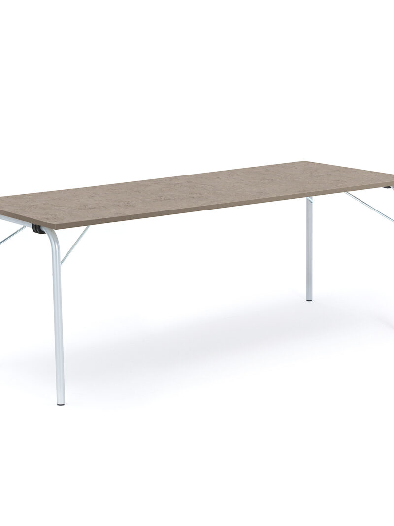 Stół składany NICKE, 1800x700x720 mm, linoleum szary, galwanizowany