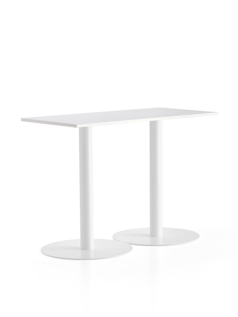 Stół barowy ALVA, 1400x700x1000 mm, biały, biały