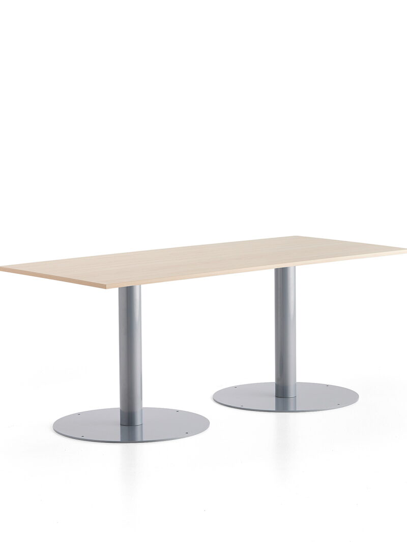 Stół ALVA, 1800x800x720 mm, srebrny, brzoza