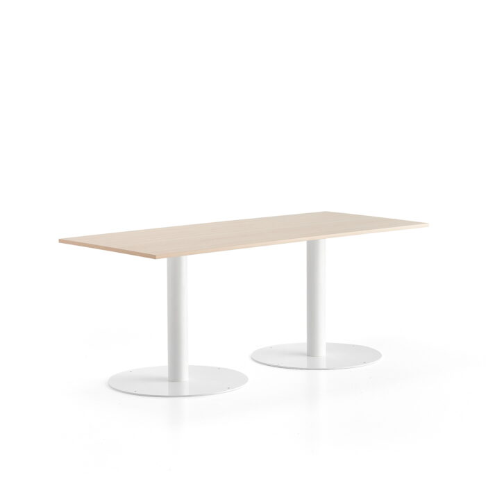 Stół ALVA, 1800x800x720 mm, biały, brzoza