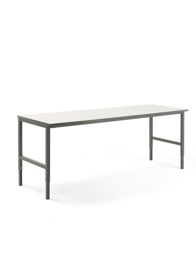 Stół roboczy CARGO, 2400x750 mm, biały, szary