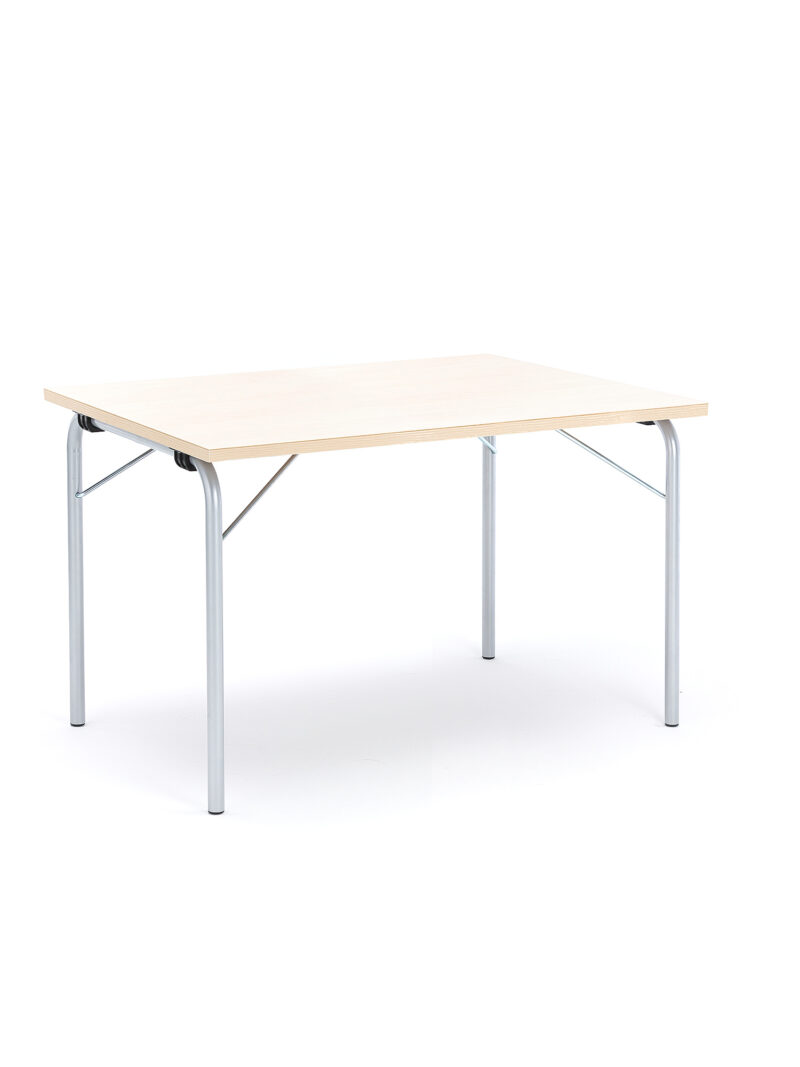 Stół składany NICKE, 1200x800x720 mm, laminat brzoza, galwanizowany