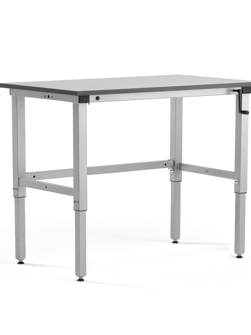 Stół roboczy MOTION, z ręczną regulacją wysokości, 150 kg, 1200x600 mm