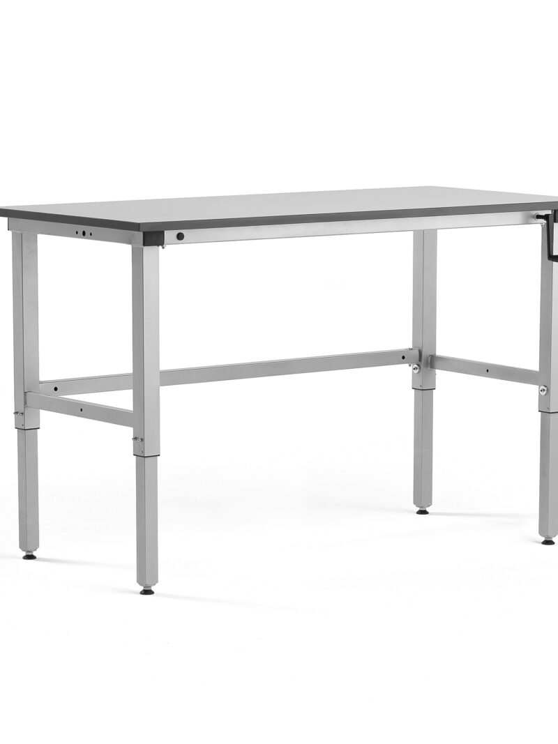Stół roboczy MOTION, z ręczną regulacją wysokości, 150 kg, 1500x600 mm