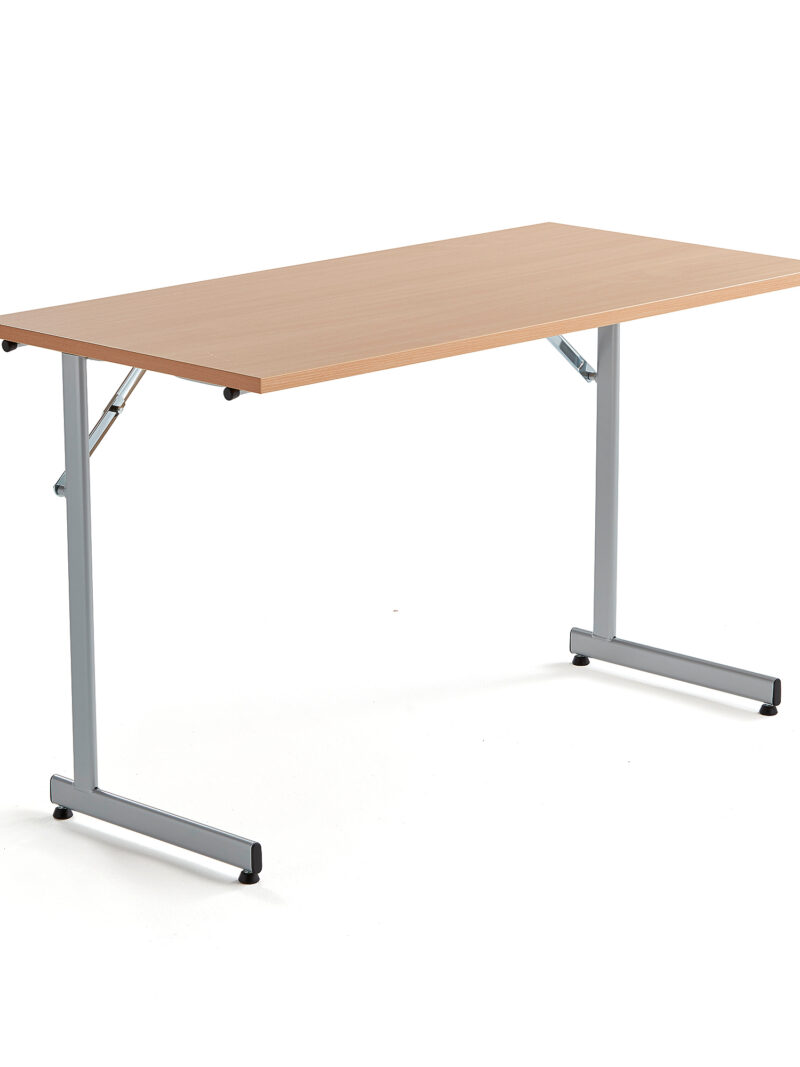 Stół konferencyjny CLAIRE, składany, 1200x600x720 mm, buk, szary