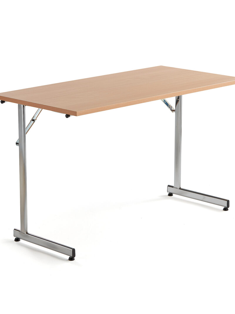 Stół konferencyjny CLAIRE, składany, 1200x600x720 mm, buk, chrom