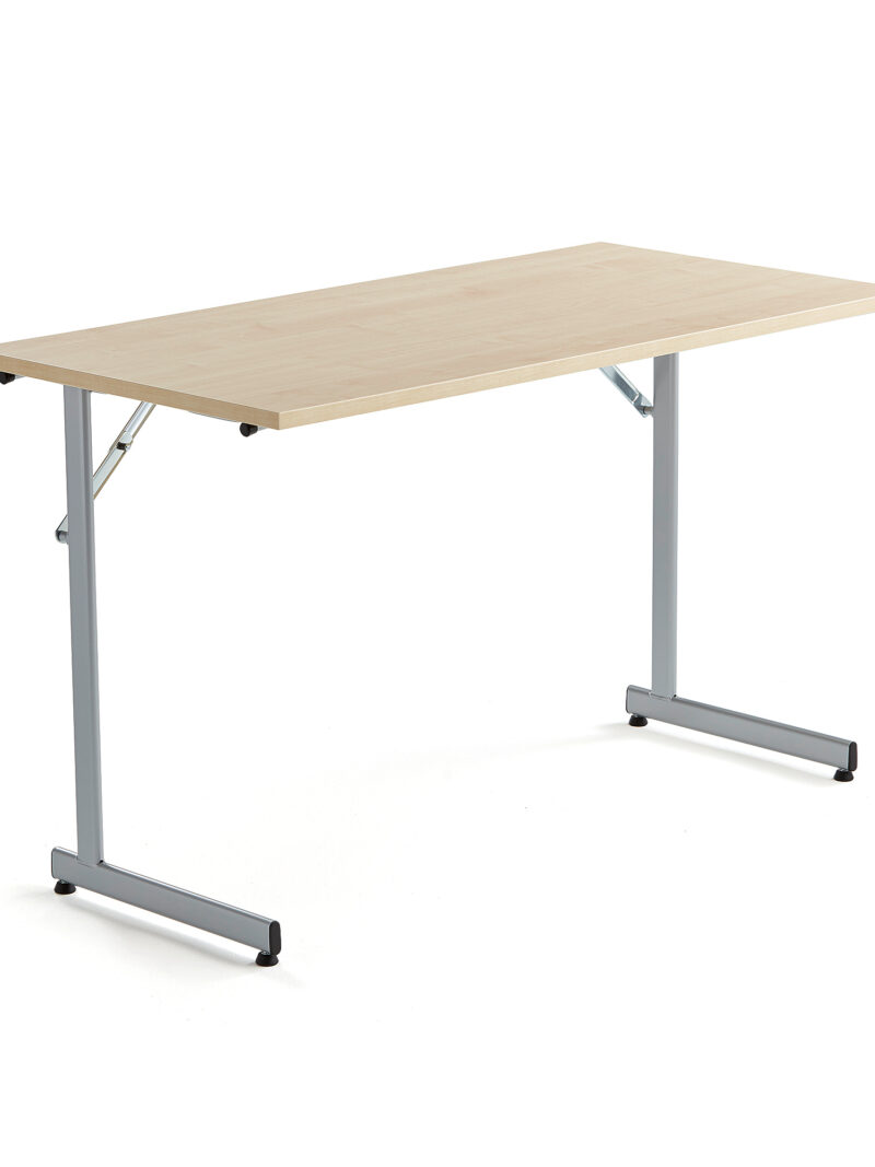 Stół konferencyjny CLAIRE, składany, 1200x600x720 mm, brzoza, szary