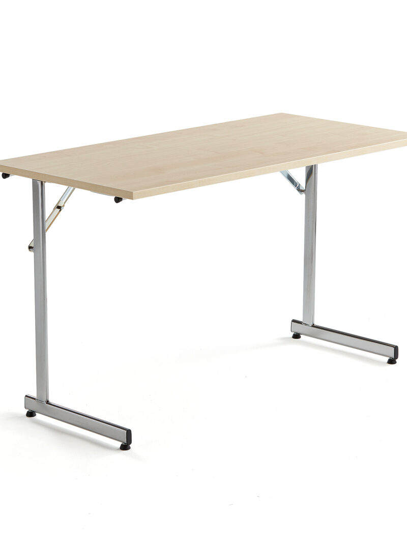 Stół konferencyjny CLAIRE, składany, 1200x600x720 mm, brzoza, chrom