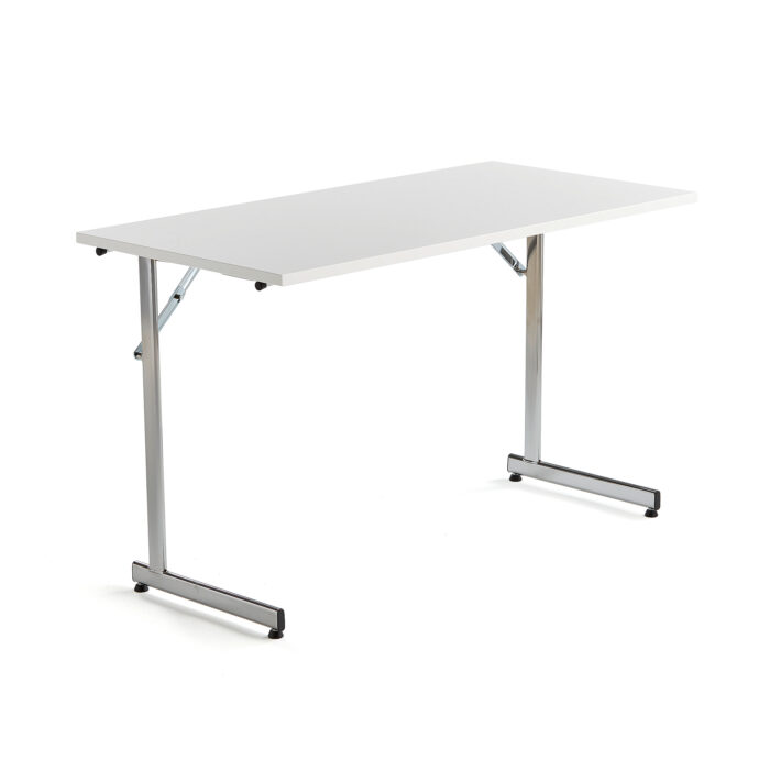 Stół konferencyjny CLAIRE, składany, 1200x600x720 mm, biały, chrom