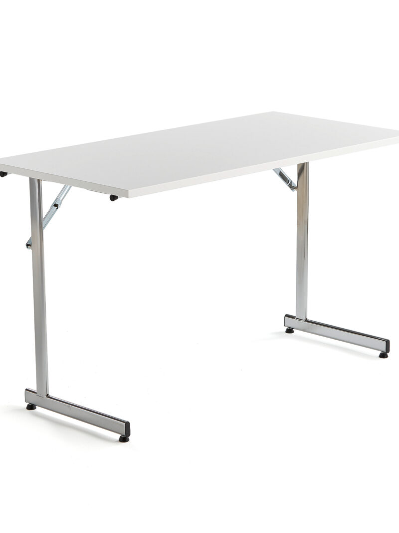 Stół konferencyjny CLAIRE, składany, 1200x600x720 mm, biały, chrom