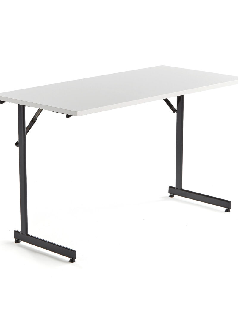 Stół konferencyjny CLAIRE, składany, 1200x600x720 mm, biały, czarny