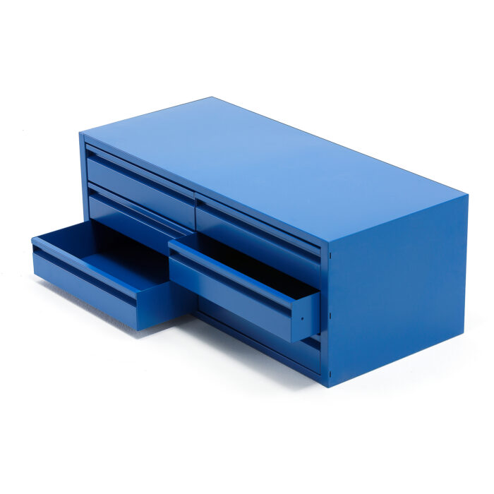 Wkład z szufladami do szafy SUPPLY, 6 szuflad, niebieski