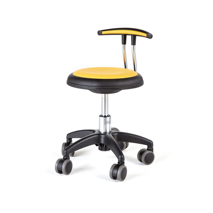 Mobilny stołek STAR, 300-380 mm, żółty