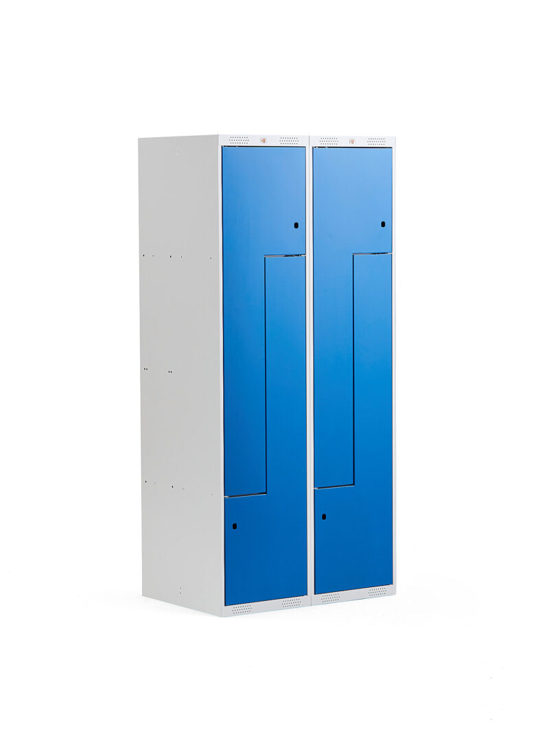 Szafa ubraniowa CLASSIC, typ L, 2 moduły, 4 drzwi, 1740x800x550 mm, niebieski