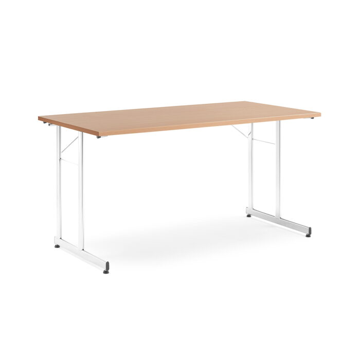 Stół konferencyjny CLAIRE, składany, 1400x700x720 mm, buk, chrom