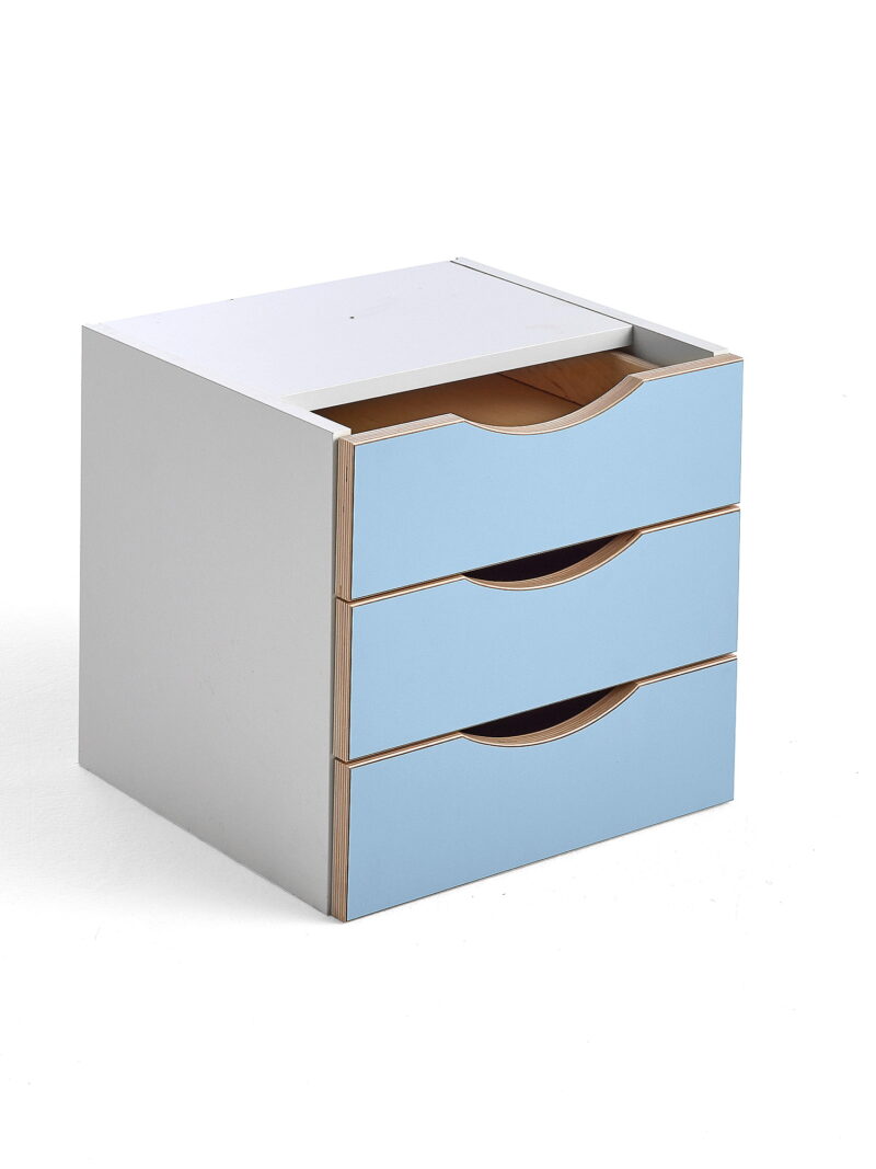 Organizer z szufladami RICO, 3 szuflady, błękitny
