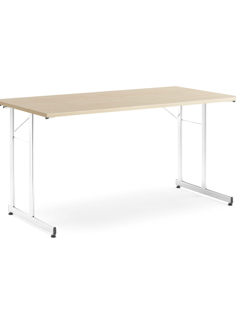 Stół konferencyjny CLAIRE, składany, 1400x700x720 mm, brzoza, chrom