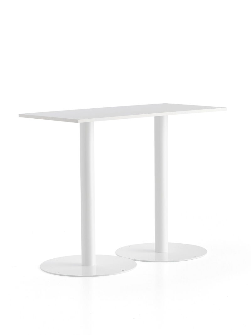 Stół barowy ALVA, 1400x700x1100 mm, biały, biały