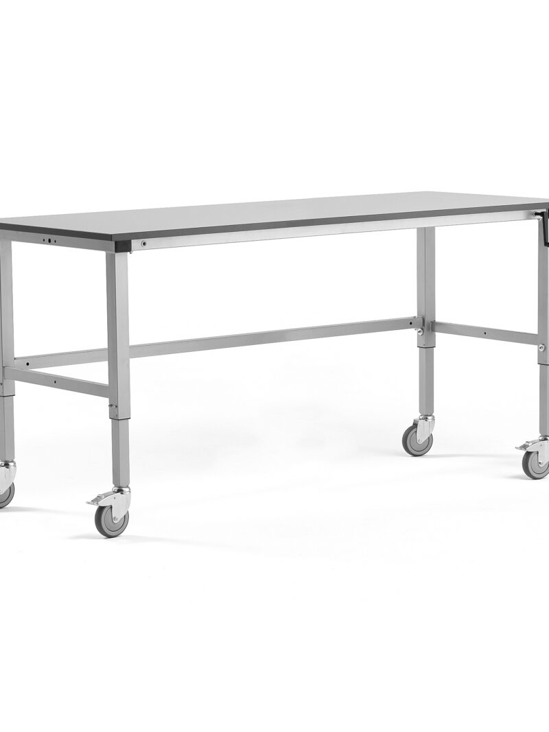 Mobilny stół roboczy MOTION, z ręczną regulacją wysokości, 150 kg, 2000x800 mm