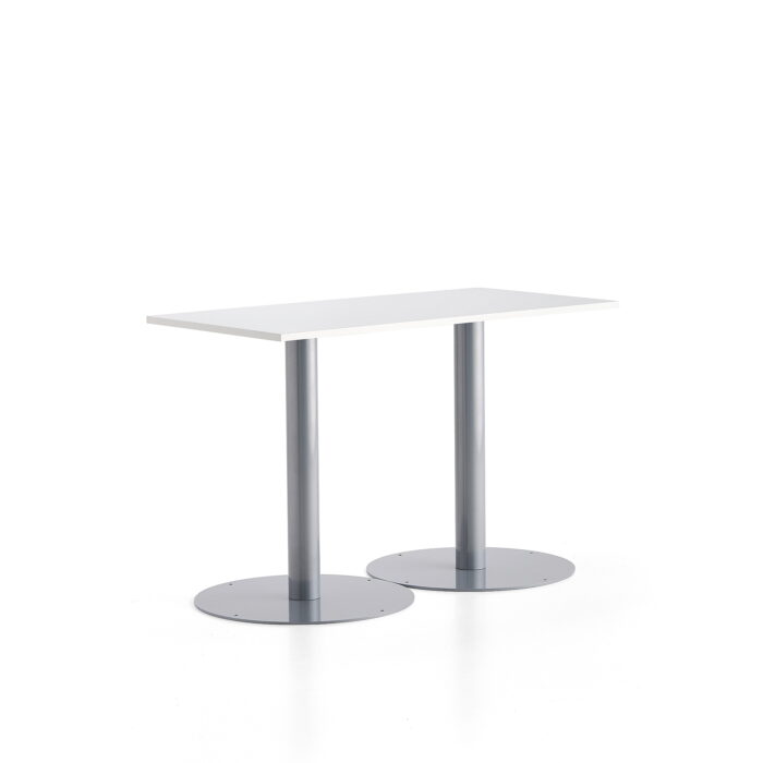 Stół ALVA, 1400x700x900 mm, srebrny, biały