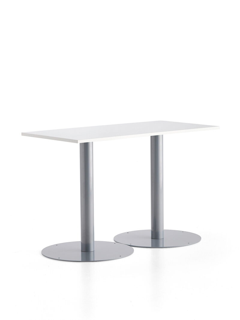 Stół ALVA, 1400x700x900 mm, srebrny, biały