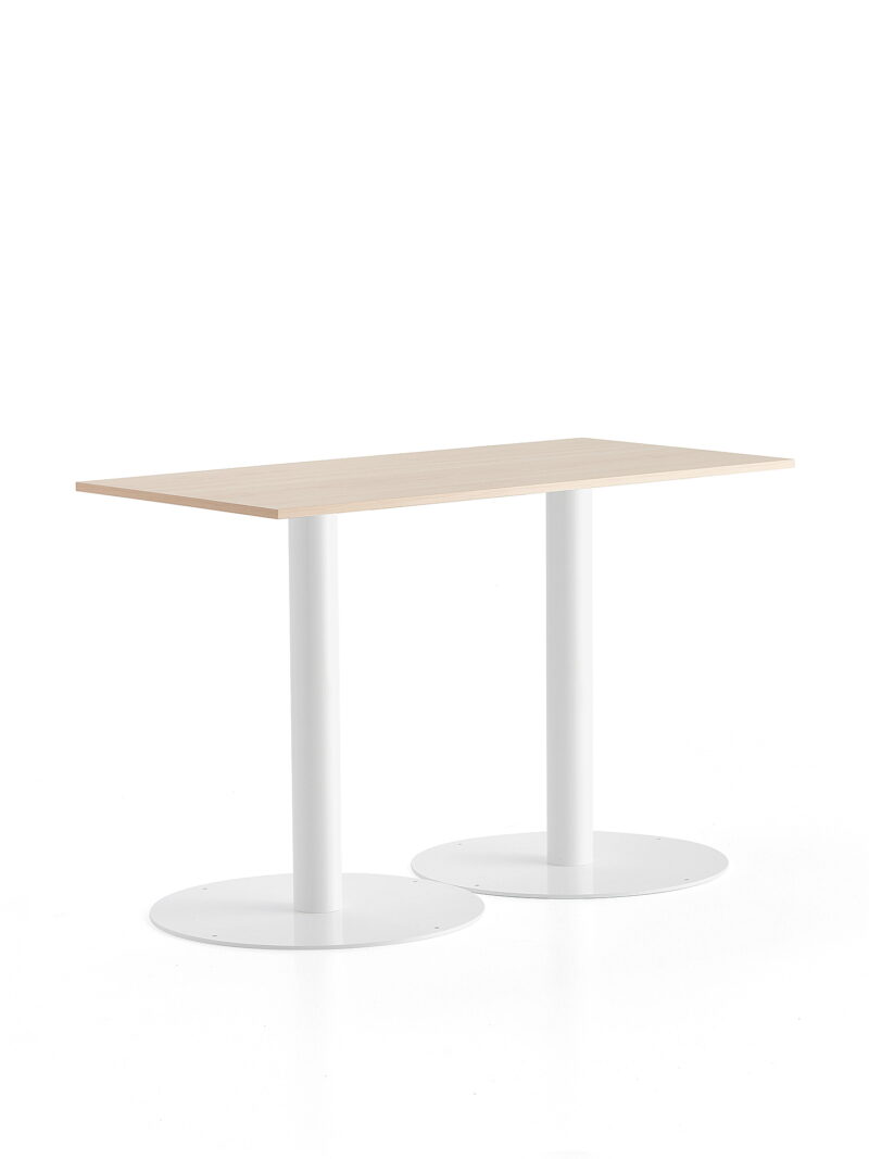 Stół ALVA, 1400x700x900 mm, biały, brzoza
