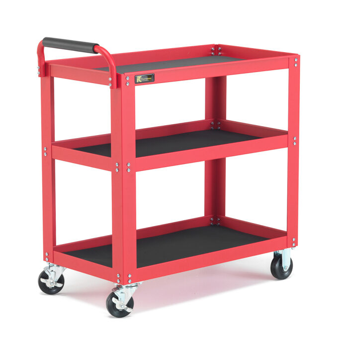 Wózek z półkami REPAIR, 3 półki, 350 kg, 885x475x950 mm, czerwony