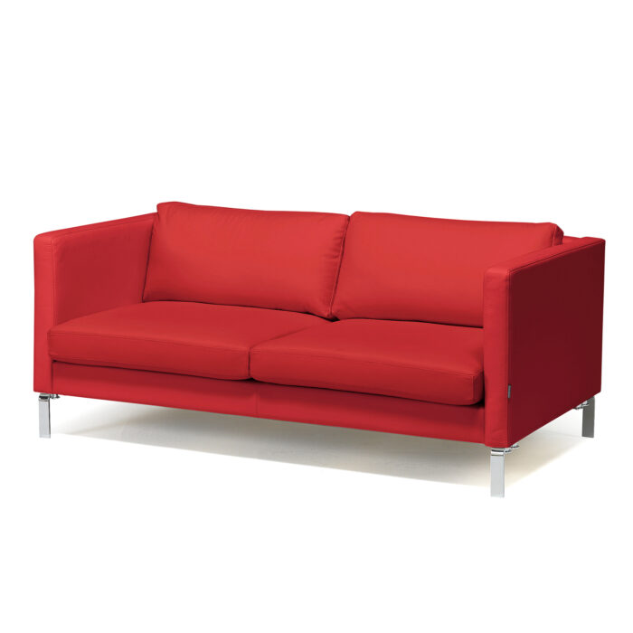 Sofa wypoczynkowa NEO, 2-osobowa, skóra naturalna, czerwony