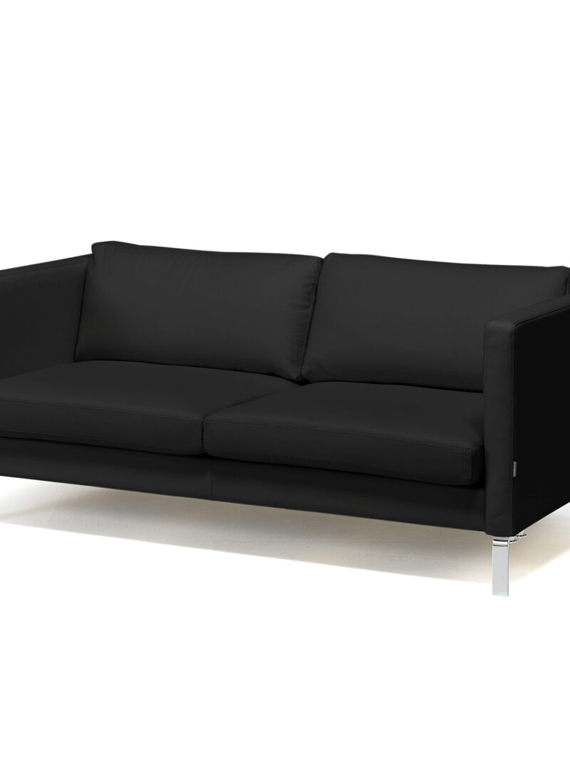 Sofa wypoczynkowa NEO, 2-osobowa, skóra naturalna, czarny